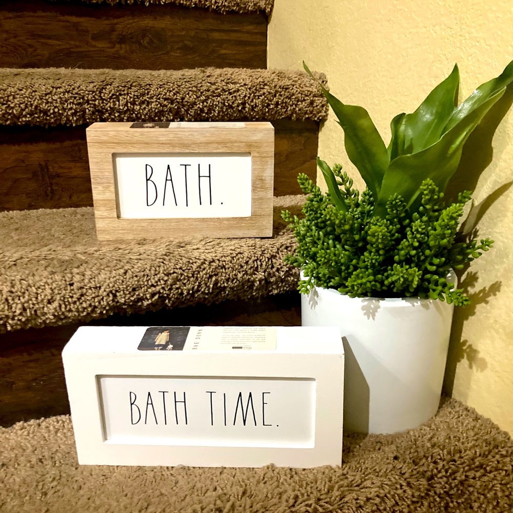 Bath time sign RAE DUNN lot of 2